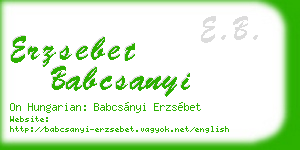 erzsebet babcsanyi business card